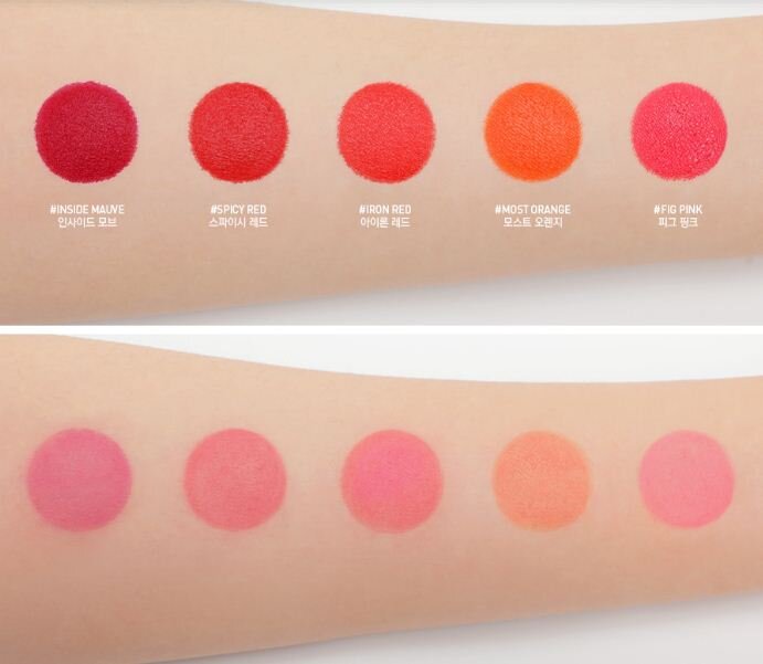 Review bảng 5 màu son Take A Layer Tinted Water Tint của 3CE
