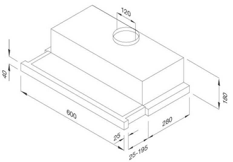 Kích thước lắp đặt máy hút mùi Malloca K1506 TC