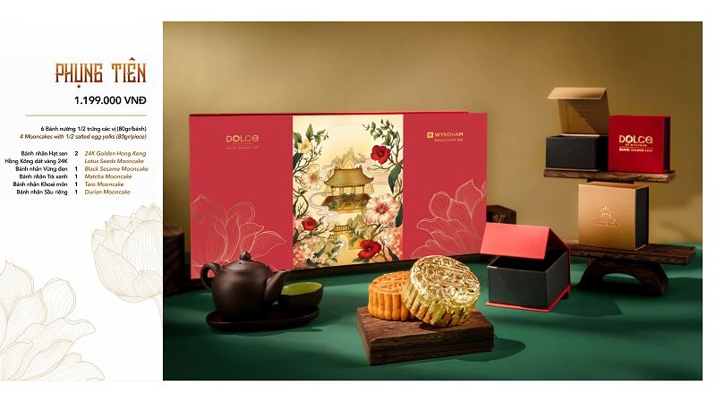 Phung Tien gold plated moon cake box