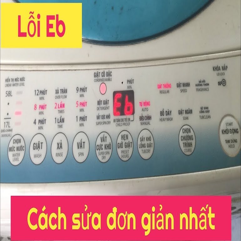 Cách sửa máy giặt Toshiba báo lỗi EB