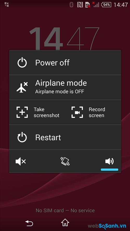 Khi nhấn giữ phím nguồn, giao diện như trên sẽ xuất hiện, bạn chọn