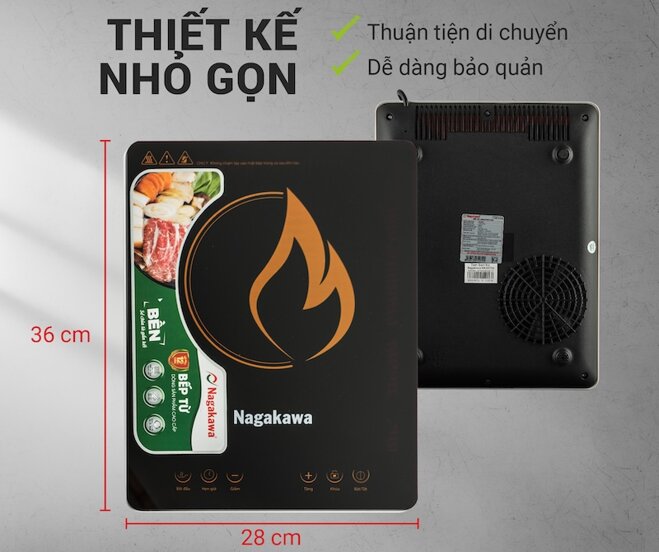 Bếp từ đơn Nagakawa NAG0704 thiết kế nhỏ gọn, sử dụng dễ dàng