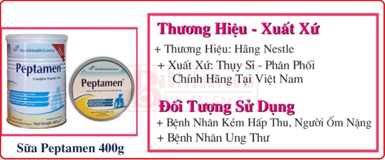 Sữa Peptamen 400g cho người kém hấp thu, phẫu thuật, ung thư