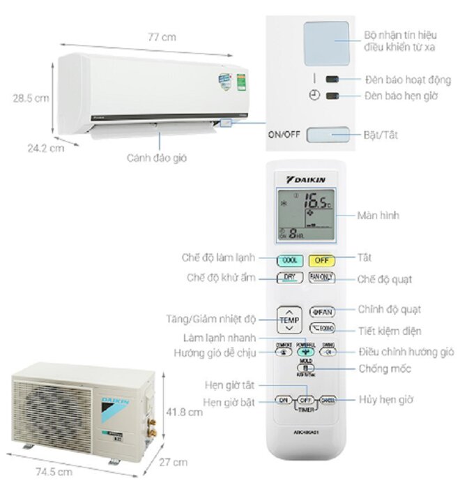 Hướng dẫn 3 cách điều khiển điều hòa Daikin FTKB25WMVMV chi tiết