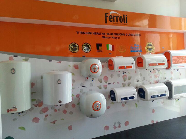 Bình nóng lạnh Ferroli được bày bán nhiều trên thị trường