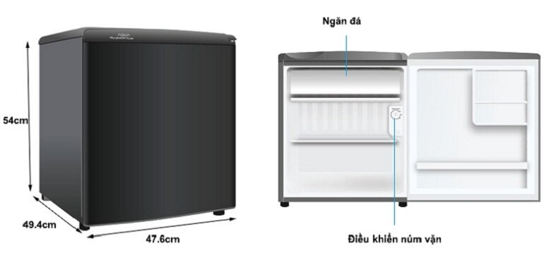 Tủ lạnh AQUA 53L AQR-D59FA(BS)