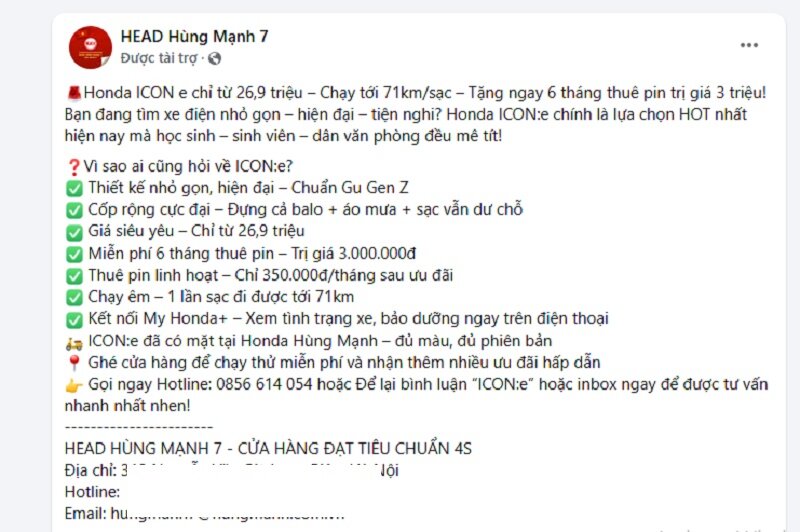 Loạt khuyến mại hấp dẫn khi mua xe máy điện Honda ICON e: từ tháng 8 - 10/2025