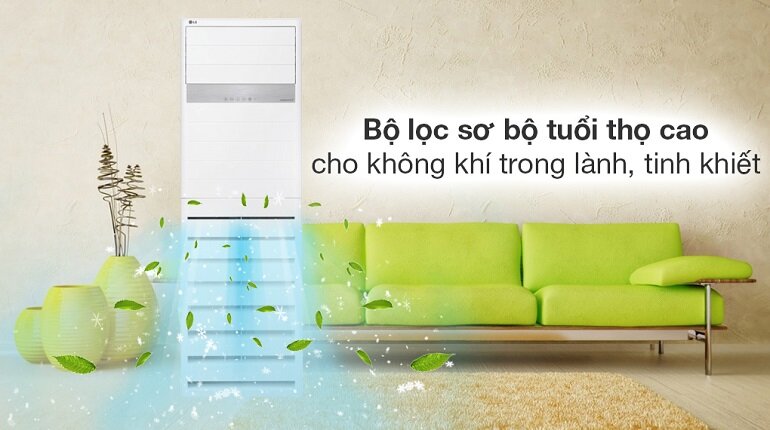 điều hòa tủ đứng cao cấp của LG có khả năng làm lạnh nhanh chóng và mức nhiệt luôn ở mức 18 độ C