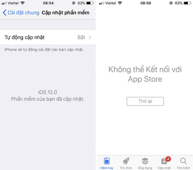 Một số lỗi cơ bản khi bạn nâng cấp phần mềm iOS 12 Beta cho dế yêu