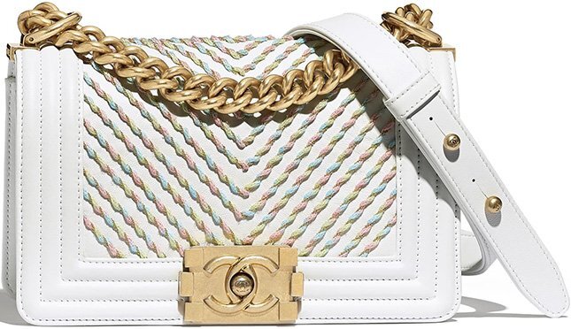 Chanel Small Embroidered Calfskin Chevron Boy Bag