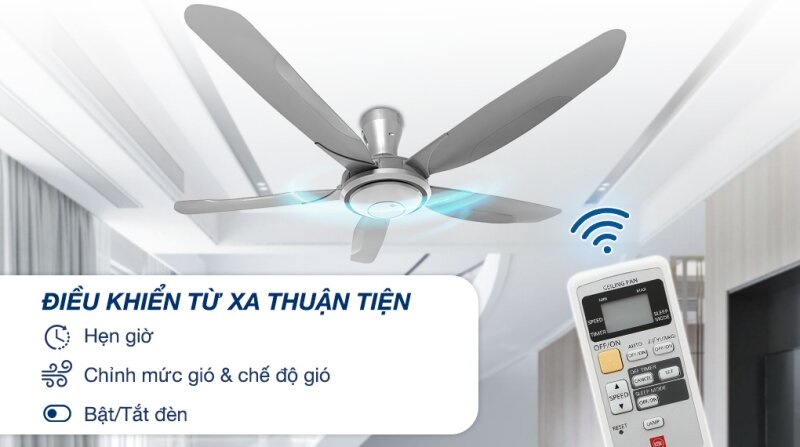 Đánh giá quạt trần 5 cánh KDK V60WK: Phong cách châu Âu, hiệu suất