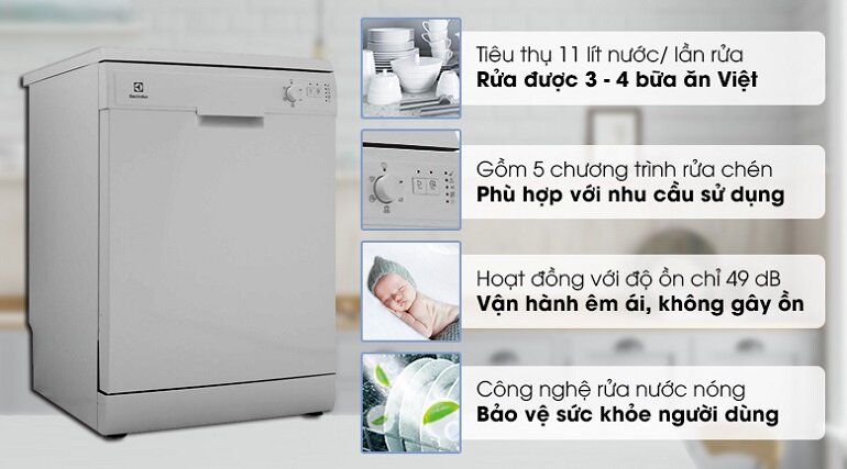 may rua bat Những tính năng vượt trội của máy rửa bát ESF5202LOX co tot khong