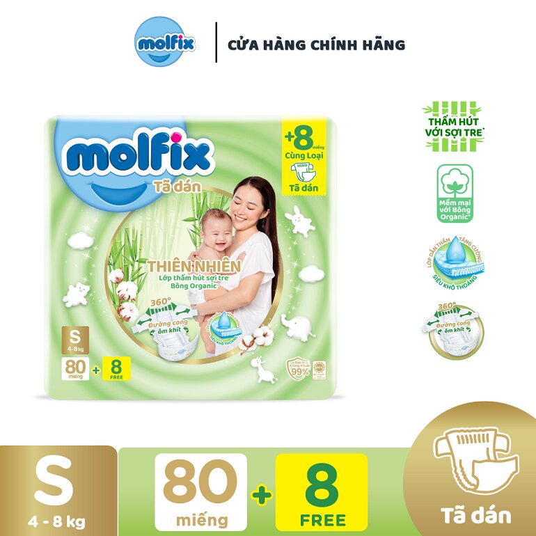 Tã bỉm dán Molfix được nhiều bà mẹ lựa chọn cho con yêu