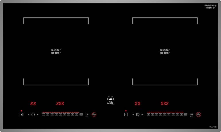 Về thiết kế của sản phẩm bếp từ đôi Mifa VA08