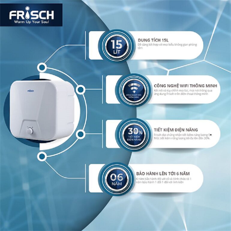 Review máy nước nóng Frisch Fss 1519 chi tiết