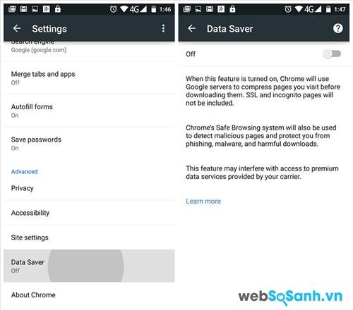 Nếu lướt web nhiều thì trình tiết kiệm dữ liệu (Data Saver) sẽ giúp bạn tiết kiện 30% dung lượng 3G hàng tháng