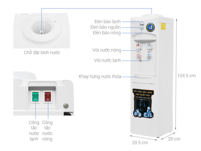 Cây nước nóng lạnh Midea MYL-1031S