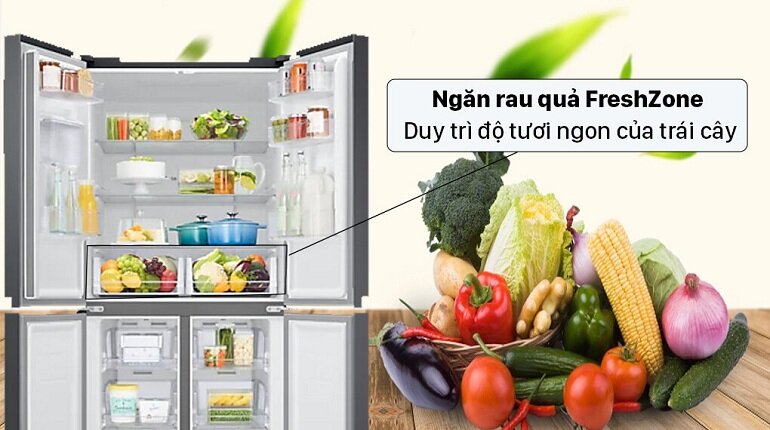 Tủ có dung tích lớn, chứa được nhiều thực phẩm