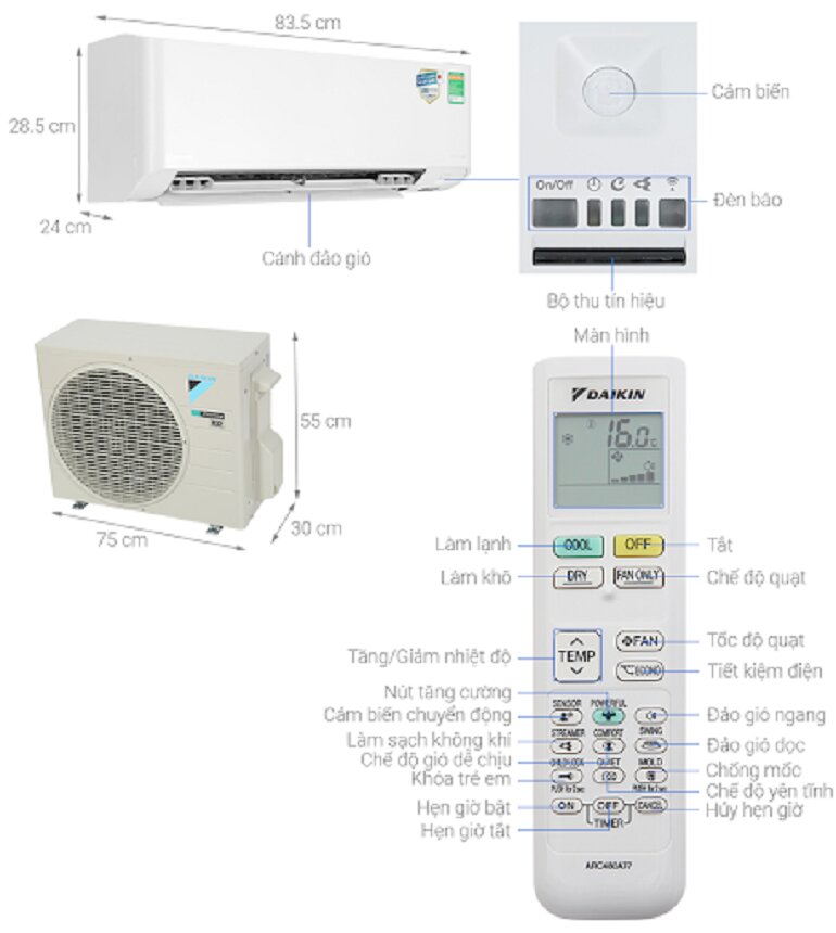 Hướng dẫn cách sử dụng điều khiển điều hòa Daikin FTKY25WMVMV