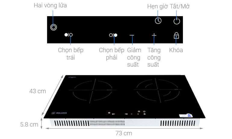 Các chức năng an toàn khi sử dụng bếp từ hồng ngoại âm 2 vùng nấu Malloca MH-7311IR