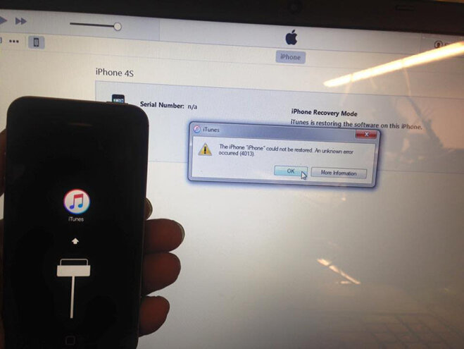 Lỗi iPhone 4013 (Nguồn: i.ytimg.com)
