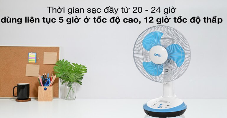 Đối với quạt tích điện mới mua về cần sạc đủ 24 giờ cách sử dụng quạt tích điện