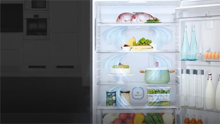 Tủ lạnh LG GN-D602BL có thể bảo quản tối đa thực phẩm từ 3 đến 4 thành viên trong gia đình.