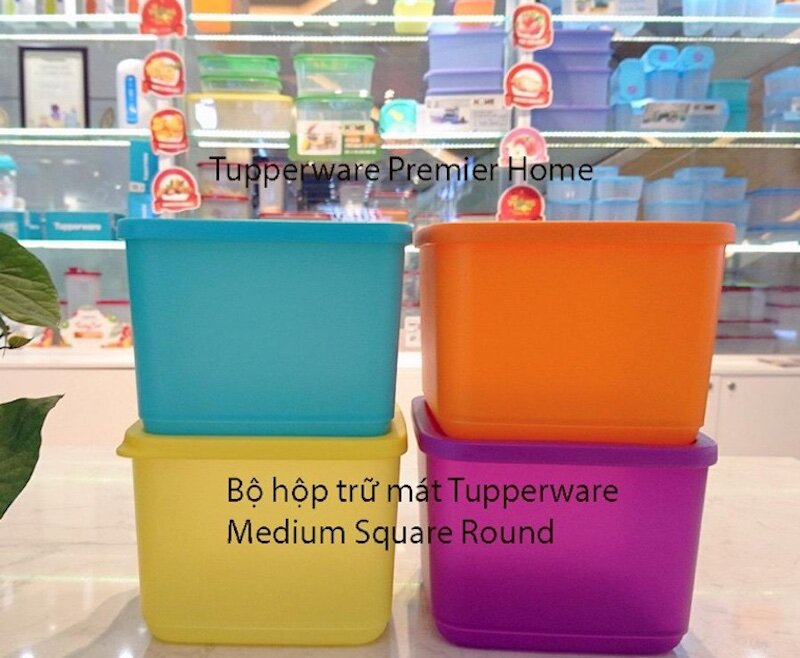 Bộ hộp trữ mát Tupperware Medium Square Round