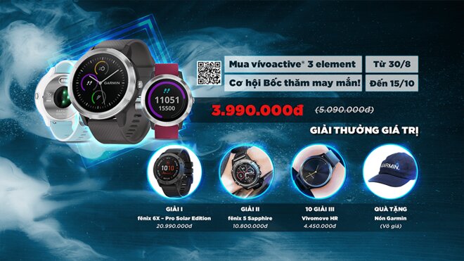 techzones khuyến mãi khi mua đồng hồ garmin vivoactive 3 element