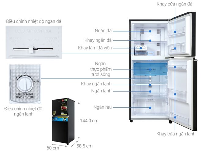 Tủ lạnh Panasonic Inverter 234 lít NR-TV261BPKV thiết kế tinh tế, tiết kiệm điện năng