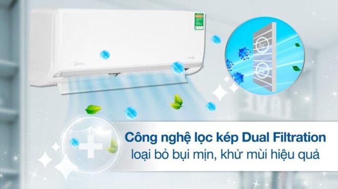 Điều hòa Midea Inverter 1200BTU MSAGA-13CRDN8 gas R32 