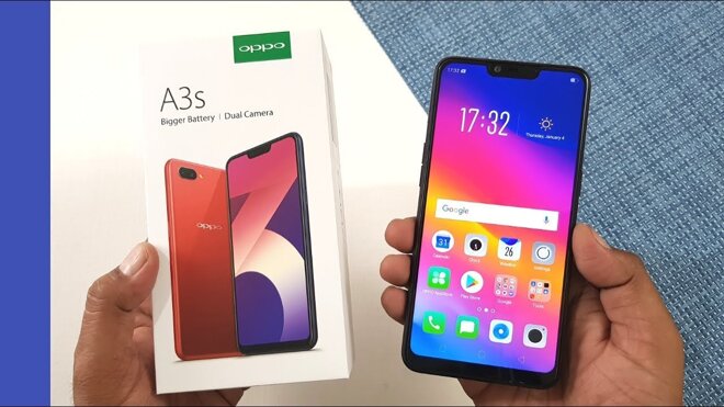 Oppo A3s có vẻ ngoài sang chảnh không kém các smartphone cao cấp