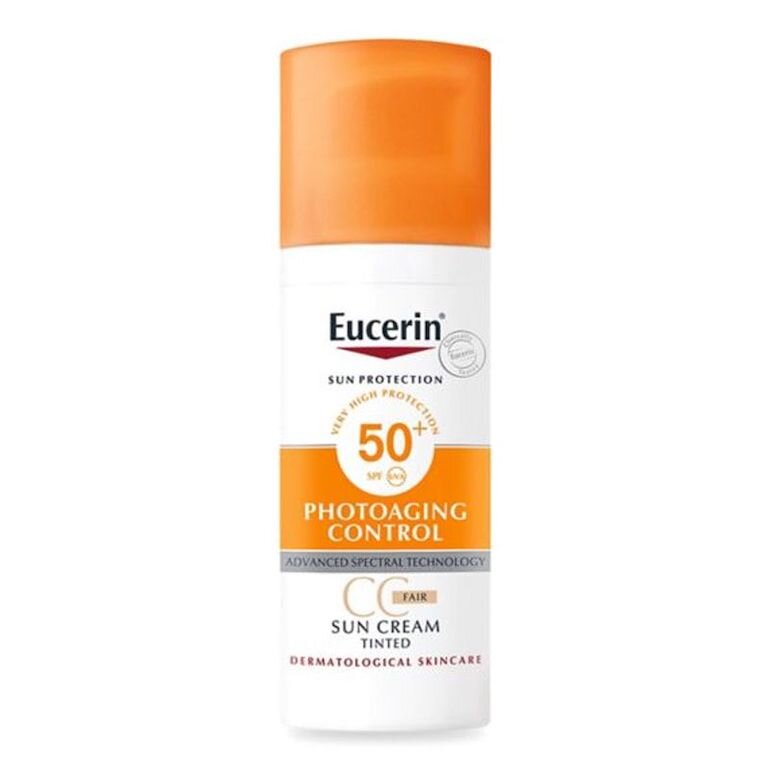 Kem chống nắng cho da mụn Eucerin Sun Crème Tinted CC Fair SPF 50+