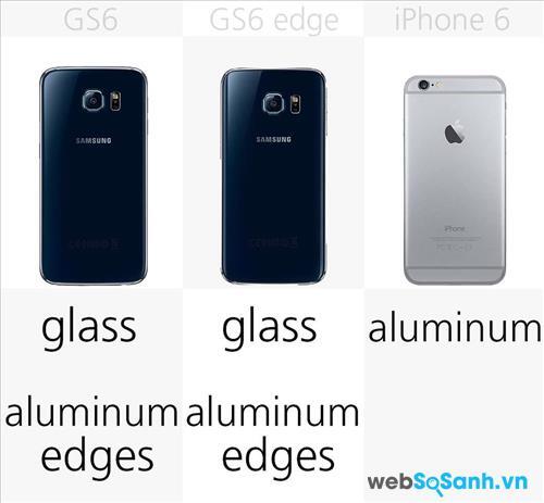 Vật liệu thiết kế của Galaxy S6, Galaxy S6 edge, iPhone 6