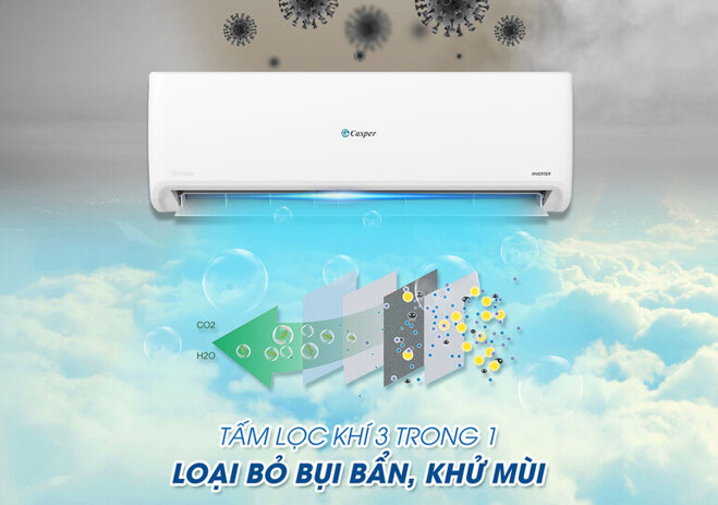 Điều hòa Casper 24000BTU 1 chiều Inverter GC-24IS33 đáp ứng tốt nhu cầu sử dụng.