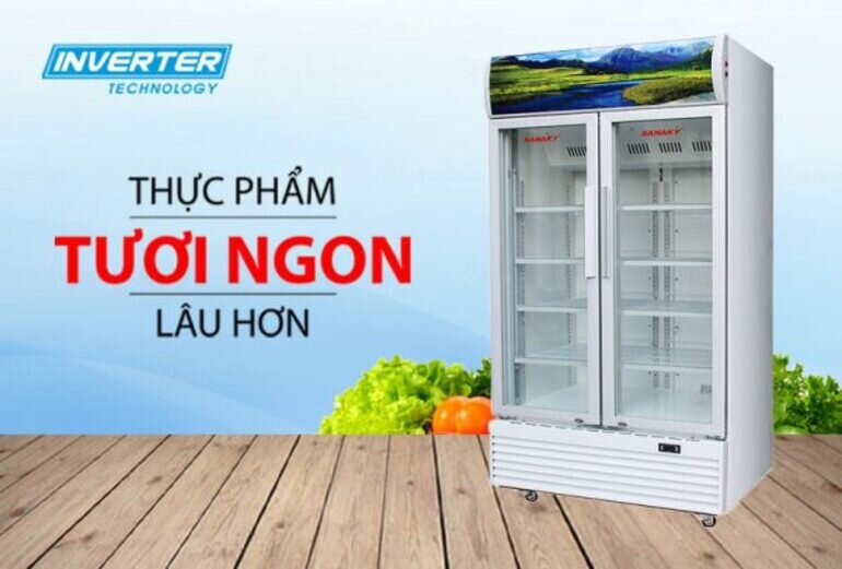 Tủ mát 2 cánh Sanaky inverter VH-1209HP là sản phẩm tủ mát 2 cánh dung tích lớn