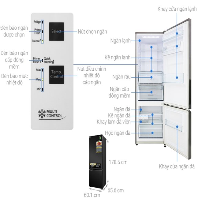 Tủ lạnh Panasonic Inverter 322 lít NR-BC360QKVN