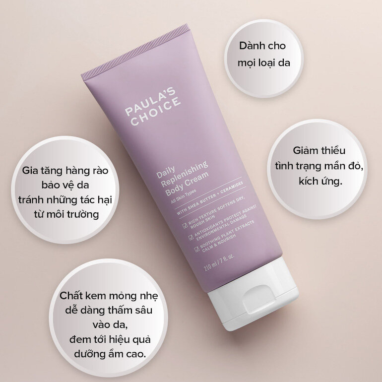 Kem dưỡng ẩm body Paula’s Choice Daily Replenishing Body Cream (210ml).