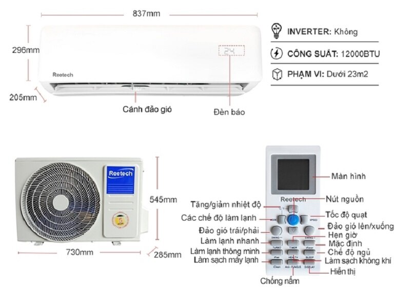 Top 3 điều hòa Reetech giá rẻ lắp đặt cho phòng chung cư tận hưởng hè 2023