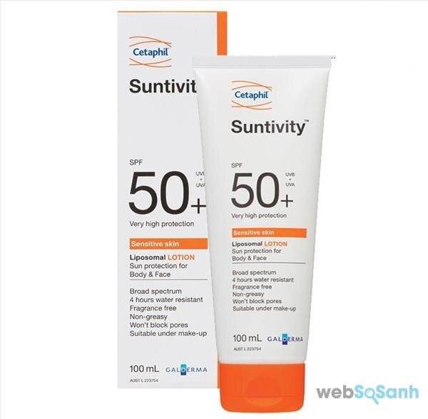 kem chống nắng Cetaphil Suntivity SPF50 review