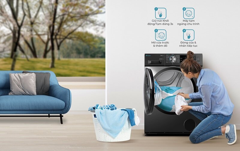 Máy giặt lồng ngang Casper Inverter 10.5 kg WF-105I150BGB giá chỉ 5 triệu mà chất lượng