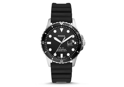 Fossil Three-Hand Date Black Silicone FS5660P