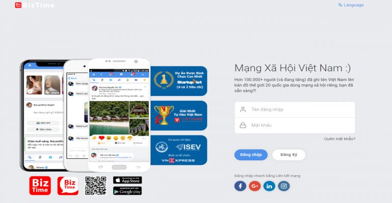 mạng xã hội việt nam biztime