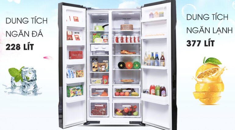 tủ lạnh SBS Hitachi R-S700GPGV2 (GBK) 605 Lít