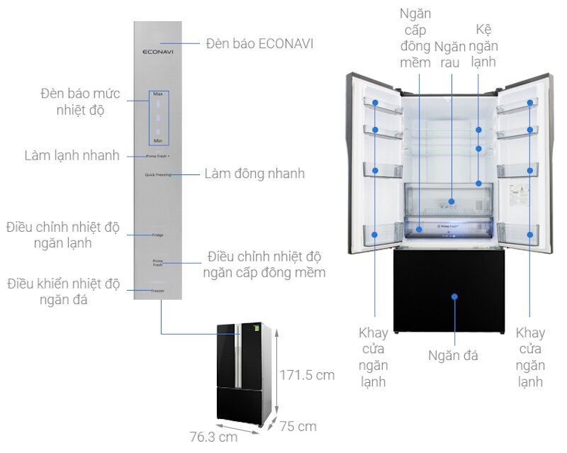 Tủ lạnh Panasonic Inverter 494 lít NR-CY550GKVN phù hợp cho căn bếp hiện đại