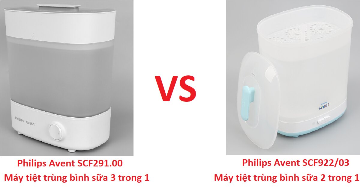 So sánh máy tiệt trùng bình sữa Avent 3 trong 1 và 2 trong 1 loại nào tốt hơn, đáng mua hơn?