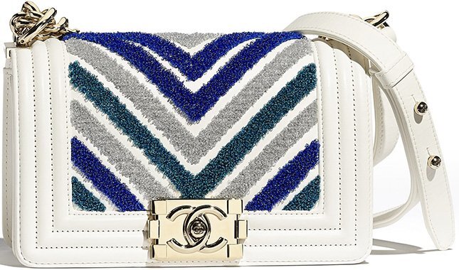 Chanel Small Boy Embroidered Lurex Chevron Bag