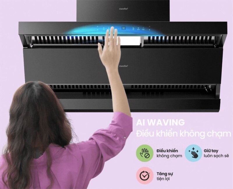 Máy hút mùi Comfee CH-90WJ07B “Lá chắn” vững chắc bảo vệ không khí căn bếp nhà bạn