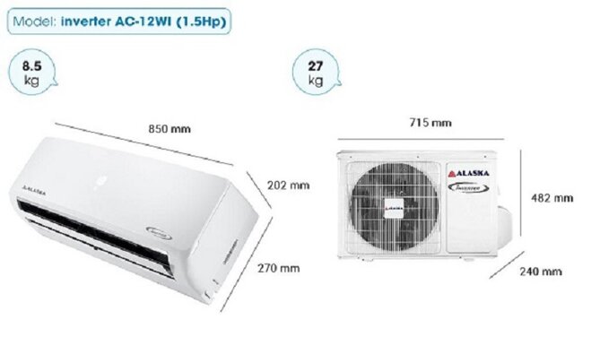 Điều hòa Alaska AC-12WI 12000BTU 1 chiều Inverter