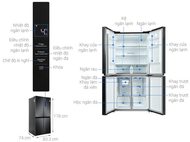 Tủ lạnh Samsung Inverter 488 lít RF48A4000B4/SV